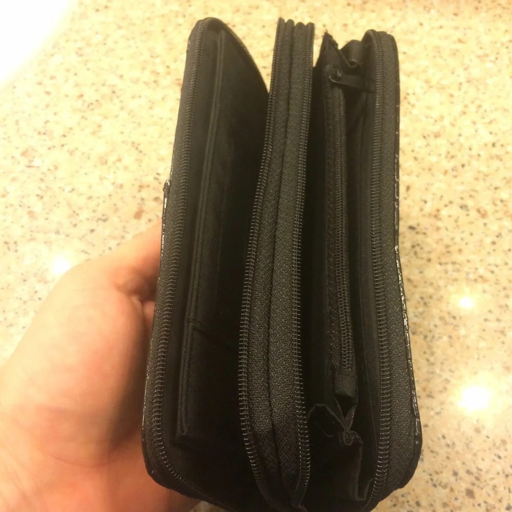 Zip around wallet, black croc, NWOT | offer in description